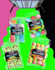 Premium Freeze Dried Candy Variety Pack with 4 Kinds of Candy  Alien Tongues Cosmo Cubes Sour Cosmic Crunchies Jolly Balls and Stickers  Freeze Dried Candy Sampler Shipped in Box for Protection