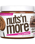 Nuts ‘N More Dark Chocolate Almond Butter Spread, All Natural Keto Snack, Low Carb, Low Sugar, Gluten Free, Non-GMO, High Protein Flavored Nut Butter (15oz Jar)