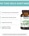 Himalaya Hello Alert Mind with Ashwagandha, Bacopa, L-Theanine, Vitamin B6 & B12, for Energy, Focus & Attention, Vegan, Gluten Free, 60 Capsules, 1 Month Supply