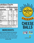 The Good Crisp Company Cheese Balls Cheddar 275 Ounces Pack of 9