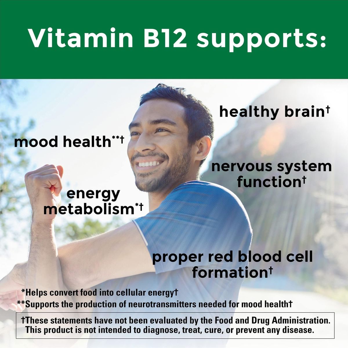 Nature Made Extra Strength Vitamin B12 2500 mcg, Dietary Supplement for Energy Metabolism Support, 60 Tablets, 60 Day Supply