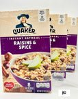 Quaker Instant Oatmeal Raisin Spice 121oz Box set of 3  Exclusive JRS recipe card and measuring scoop