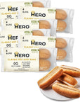 Hero Classic Hot Dog Bun - Delicious Rolls & Net Low Carb Hot Dog Buns | | High Fiber, 0g Net Carbs, 0g Sugar & 90 Calories Per Serving | (12 Buns, Pack of 6)