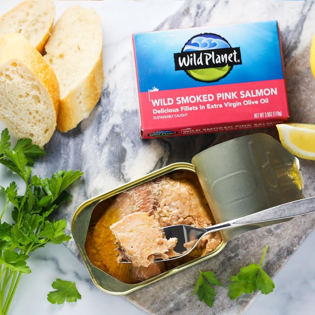 Wild Planet Wild Smoked Pink Salmon Fillets in Extra Virgin Olive Oil Tinned Fish Canned Salmon Sustainably WildCaught NonGMO Keto and Paleo 39 oz pack of 12