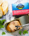 Wild Planet Wild Smoked Pink Salmon Fillets in Extra Virgin Olive Oil Tinned Fish Canned Salmon Sustainably WildCaught NonGMO Keto and Paleo 39 oz pack of 12