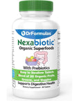 DrFormulas Organic Prebiotic Fiber for Constipation Relief & Weight Loss | Nexabiotic Superfood Tabs for Probiotic Digestive Health, 60 Tablets