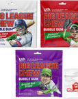 Big League Chew Bubble Gum Variety Pack  Original Grape and Strawberry Flavors  3 Individual 212oz Packets  Fun Baseball Snacks For Parties Teams and Kids  WhataBundle With Pocket Bag