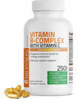 Bronson Vitamin B Complex with Vitamin C - Immune Health, Energy Support & Nervous System Support - Non-GMO, 250 Vegetarian Capsules