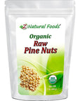 Z Natural Foods Raw Organic Pine Nuts All Natural 100 Pure Vegan NonGMO Kosher GlutenFree Snacks KetoFriendly Snacks 1 lb