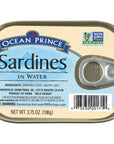 Ocean Prince Sardines in Water 375 Ounce Cans Pack of 12