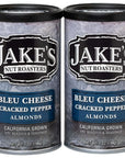 Jake's Nut Roasters - Bleu Cheese Cracked Pepper Almonds (2 Pack) Whole Dry Roasted Seasoned Flavored Almonds - High-Protein Snack with Blue Cheese & Black Pepper Flavor