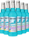 Jordans Skinny Mixes Sugar Free Syrup Mermaid Flavor Fruit Flavored Water Enhancer Drink Mix for Ice Tea Lemonade  More Zero Calorie Flavoring Keto Friendly 254 Fl Oz 6 Pack