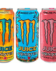 Juice Monster Energy 3 Flavor Variety Pack 16 oz Cans Pack of 12