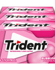 Trident Bubblegum Sugar Free Gum 12 Packs of 14 Pieces 168 Total Pieces