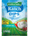 Hidden Valley Dips Mix Creamy Dill 9 oz Packets Pack of 6