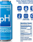 Perfect Hydration 95 ph Alkaline Water 169 oz Recyclable Aluminum Cans  9x Purified  Electrolyte Minerals for Taste  Pack of 12