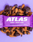 Atlas Protein Bar 20g Protein 1g Sugar Clean Ingredients Gluten Free Dark Chocolate Almond 12 Count Pack of 1