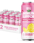 Ryl Immune Support Iced Tea Pink Lemonade 500mg Vitamin C with Vitamin D  Zinc Zero Sugar Zero Calories 160 Fl Oz 12Pack