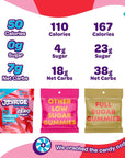 JOYRIDE Red Licorice Twists  Sugar Free Candy with 7g Net Carbs  Low Calorie Snack Zero Sugar 54oz Pack of 3