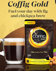 Coffig Gold  Coffee Substitute  Alternative  Roasted Fig  Chickpea Coffee  Caffeine Free Herbal Energy Drink  Healthy Beverage for Men  Women  Keto  Vegan Friendly  529oz 150g