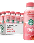 Starbucks Pink Drink Strawberry Acai with Coconut Milk 14oz Bottles 12 Pack