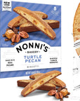 Nonnis Turtle Pecan Biscotti Italian Cookies  Caramel Pecan Cookies Dipped in Milk Chocolate  Butter Pecan Biscotti Individually Wrapped Cookies  All Natural Ingredients  Kosher  688 oz