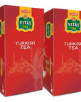 Vital Turkish Tea Black Bulk Box Count of 25 Black Tea Bags  Flavourful Taste of Black Freshly Packed with Heritage Taste of Turkish Tea Bags Traditional Turkish Çay Caffeinated Tea Pack of 2