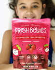 Fresh Bellies Strawberry Feels Forever| Strawberry Freeze Dried Healthy Snack for Kids| Gluten Free Freeze Dried Fruit Kids Snack with No Preservatives & No Added Sugar| Age 12+ Months| 6-Pack