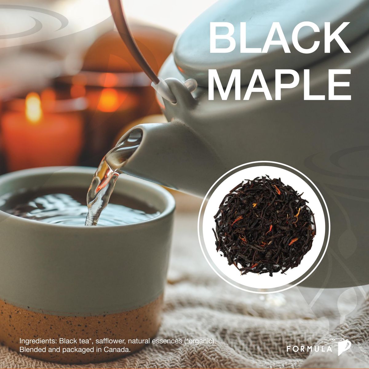 Black Maple Tea by Tea Formula  Black Tea Safflower  20 Organic Pyramid Teabags  Organic Tea Blend  Dessert Tea  Earthy and Maple  High Caffeine