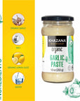 Khazana Organic Garlic Paste  1 x 10 oz Jar  NonGMO Vegan Gluten Free Kosher  Authentic Indian Meals Made Easy at Home