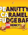 Oh Henry Peanuty Caramel Fudge Bar Full Size Individually Wrapped Candy Bars 15oz each Bulk 24 Pack