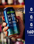 HOP WTR Sparkling Hop Water Sugar Free Low Carb Non Alcoholic Drinks NA Beer Adaptogen Drink No Calories 16 Fl Oz Pack of 12 Double Hopped