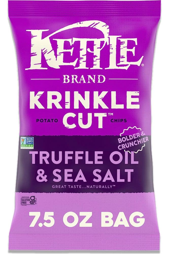 Kettle Brand Krinkle Cut Salt and Fresh Ground Pepper Kettle Potato Chips, 7.5 Oz