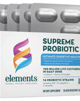 Elements Supreme Probiotic, 28 Capsules (14 Day Supply), 100 Billion CFU Digestive Health Support Supplement, Helps Promote Your Body’s Natural Flora, Gluten Free, Non- GMO Certified