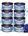 Worldwide Nutrition Bundle Compatible with Kirkland Signature Solid White Albacore Tuna  Premium Quality and Deliciously Versatile Tuna  8 Counts of 7 Ounce Cans and MultiPurpose Key Chain