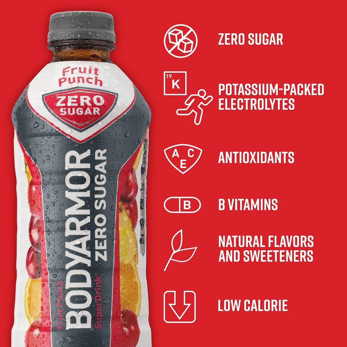 BODYARMOR ZERO Sugar Sports Drink Fruit Punch - 20 fl oz - pack of 6