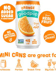 Goodpop Just Juice  Sparkling Water  24 pack  75OZ  Orange