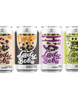 Pack of 4 Lady Boba 4 Cans Milk Bubble Tea with Boba Pearls in a Can 107ozcan with Saltation Thank You Card Choose One from Variety of Flavors Assorted Classic Brown Sugar Taro Matcha Latte Ready To Drink Beverage Assorted