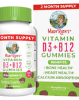 MaryRuth's Vitamin D3 + B12 Gummies | Sugar Free | 2 Month Supply | Vitamin D & B12 Vitamin Supplements for Adults & Kids | Supports Bone Health | Energy Boost | Vegan | Non-GMO | 60 Servings