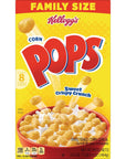 Kelloggs Corn Pops Breakfast Cereal Kids Cereal Family Breakfast Family Size Original 6 Boxes