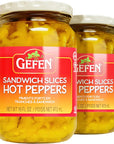 Gefen Sliced Hot Peppers 16oz 2 Pack  Perfect for Sandwiches Salads Nachos and Delectable Appetizers Mild Banana Hot Pepper Rings