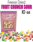 Fruit Crunch Sour  Freeze Dried Candy 10 oz  Assorted Sour Flavors Large Pouch  Ideal Gift Snack Treat