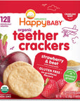 Happy Baby Organic Strawberry & Beet Teether Crackers 12 Count, 1.7 OZ