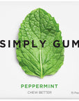 Simply Gum | Peppermint | Pack of Six (90 Pieces Total) | Plastic Free + Aspartame Free + non GMO