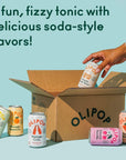 OLIPOP  The Sampler 6Flavor Soda Variety Pack Healthy Soda Prebiotic Soft Drinks Supports Digestive Health  Gut Health High Fiber Low Calorie Low Sugar Vegan 12 oz 12Pack