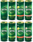 Perrier Flavored Carbonated Mineral Water Variety Pack 4 Flavors Slim Cans Natural Sparkling Drinking Water  Pack of 8