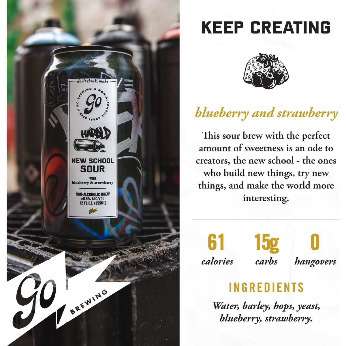 Go Brewing 12 Mixed Pack NonAlcoholic Craft Beer Classic Ingredients Featuring Multiple Flavors Assorted Varieties LowCalorie Alternative Beverage Choices  12 Fl Oz Cans