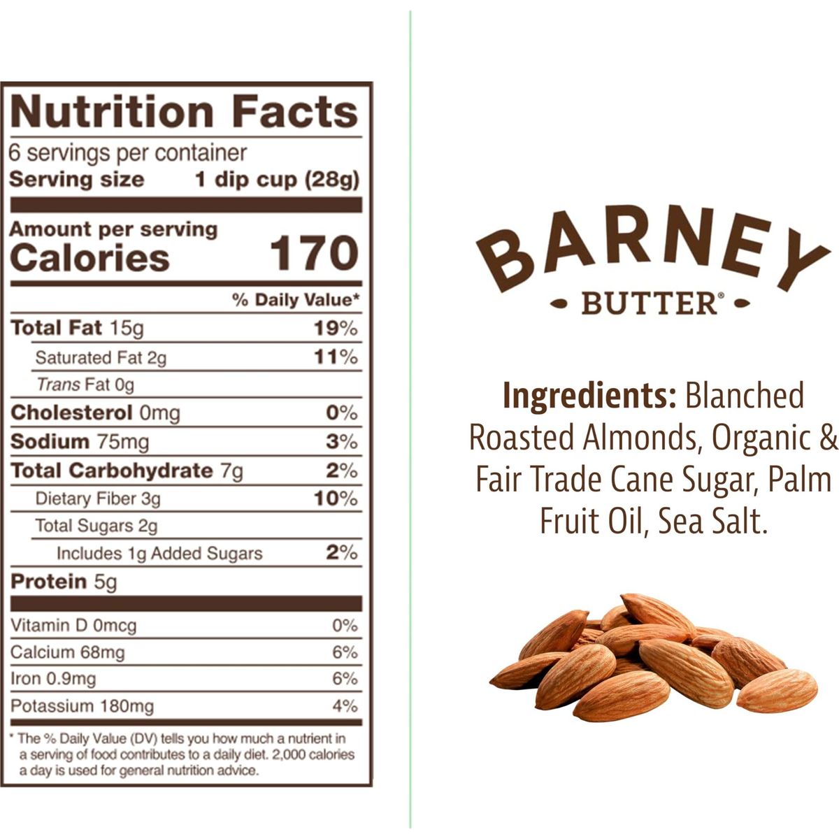 Barney Butter Almond Butter Dip Cups, Smooth, 1 Ounce Cups, 6 Count (Pack of 6), Skin-Free Almonds, Non-GMO, Gluten Free, Keto, Paleo, Vegan