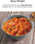 TAEKYUNG Topokki Hot 45oz Pack of 2  Korean Street Food with Glass Noodles and Rice Cake  Deliciously Spicy Flavor Authentic Tteokbokki  Easy to Make  Ready in 4 Minutes