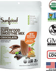 Sunfood Superfoods Chocolate Superfood Smoothie Mix Organic 8 oz Bag